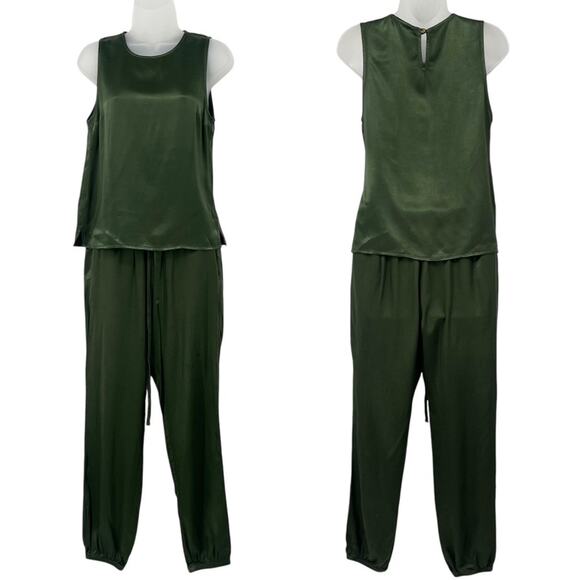 Nation LTD Hunter Green Uma Muscle Tank & Del Ray Jogger Pant Matching Set XS - Picture 4 of 16